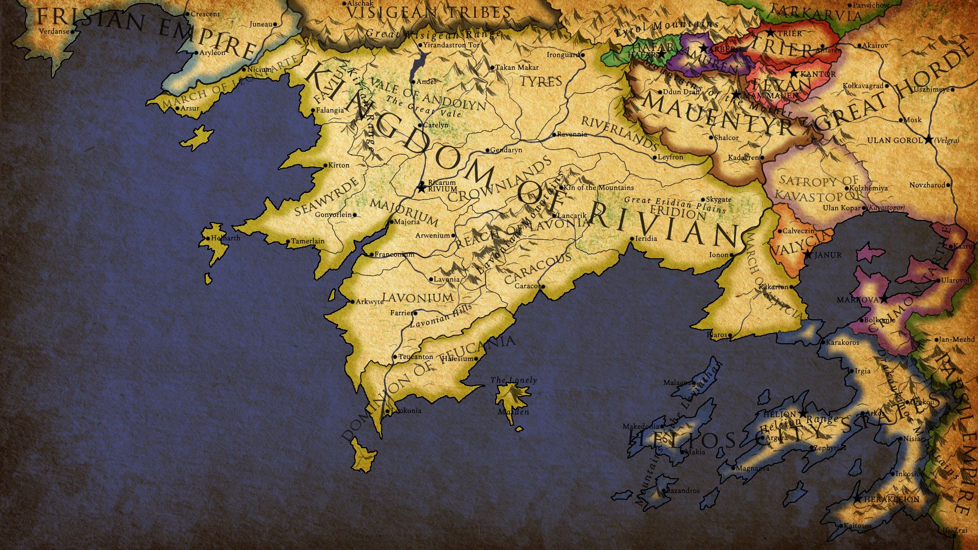 Map of Rivian in dacrame